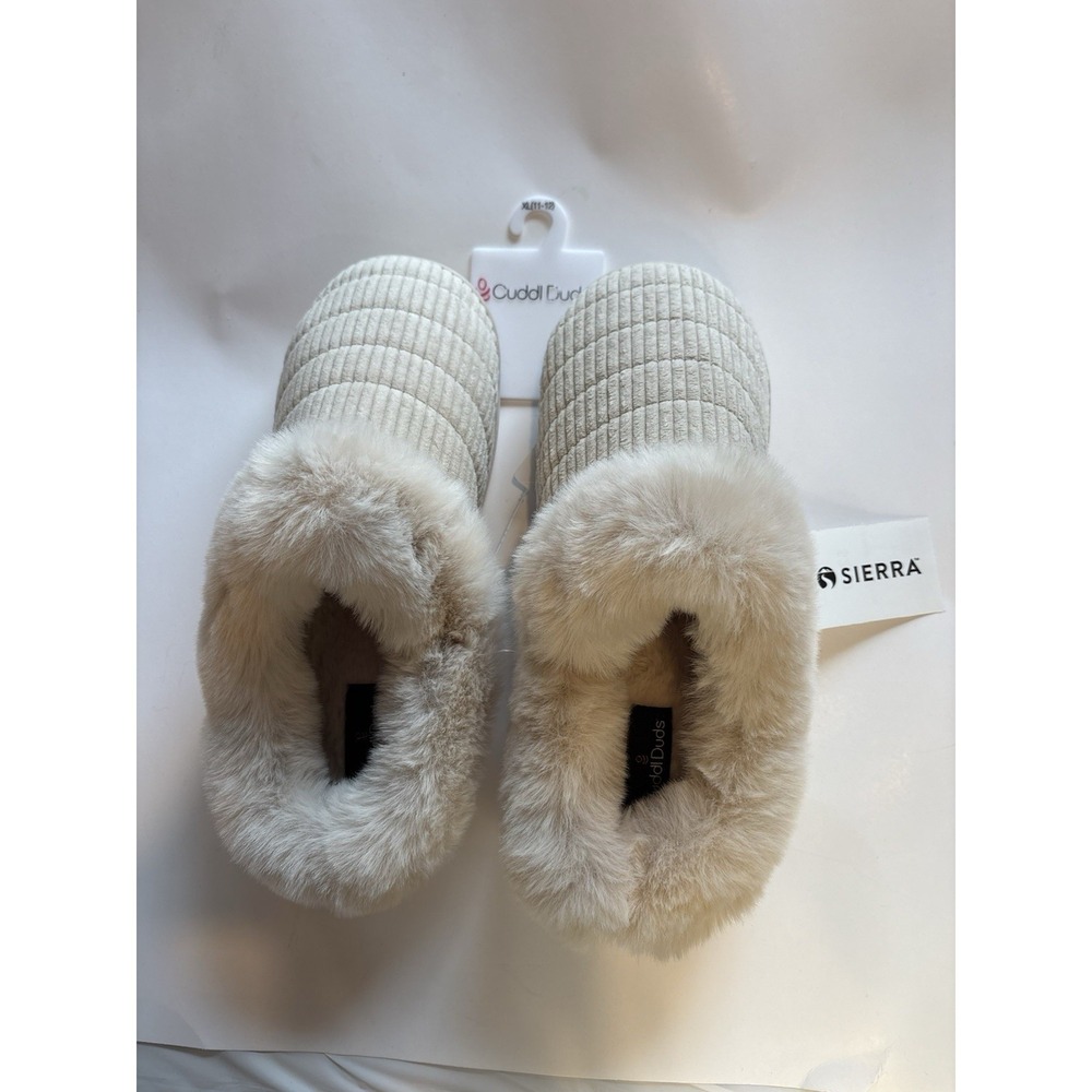 CuddleDuds Womens Slippers XL Faux Fur Extra Cozy